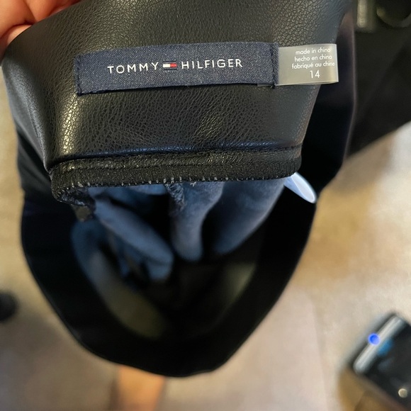 Tommy Hilfiger Black Vegan Leather Skinny- Ankle Pant Size: 14 New ! - Picture 4 of 10